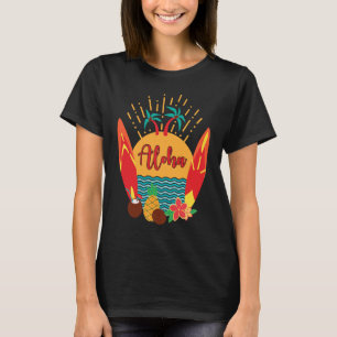 Aloha Hawaii Surfer Pacific Sea Beach Honolulu Mau T-Shirt