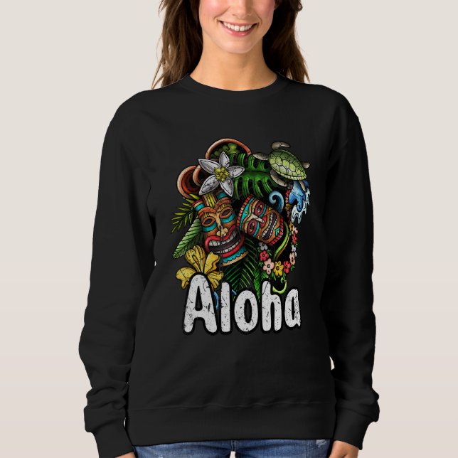 Aloha Hawaii Surfing Retro Sunset 23 Sweatshirt (Front)