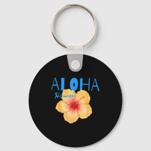 Aloha hawaii tropical flower beach summer vacation keychain