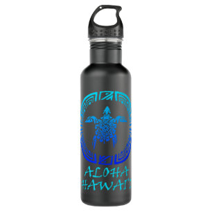 Aloha Hawaii Vintage Hawaiian Island Tribal Turtle 710 Ml Water Bottle