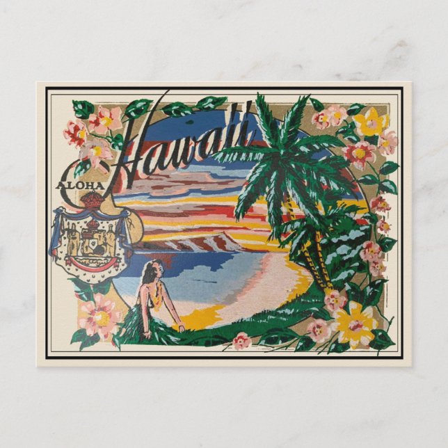 Aloha Hawaii Vintage Travel Postcard  (Front)