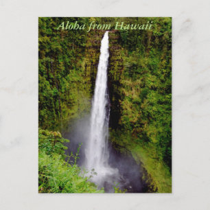 Aloha Hawaii Waterfall Postcard