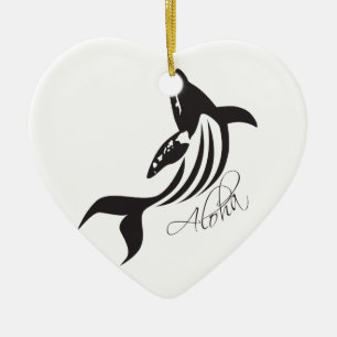 Aloha Hawaii Whale Ceramic Ornament