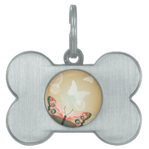 Aloha Hawaiian Butterfly Wedding Love Art Destiny Pet Name Tag