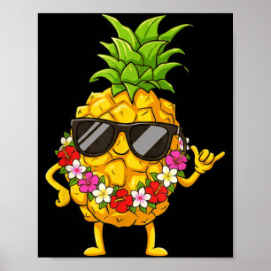 Aloha Hawaiian Cute Ne Shaka Hibiscus Kids Girls  Poster