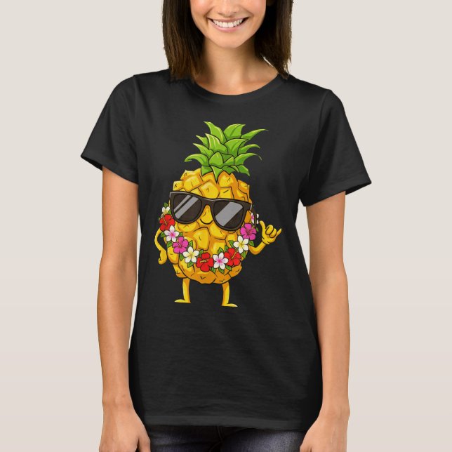Aloha Hawaiian Cute Ne Shaka Hibiscus Kids Girls  T-Shirt (Front)