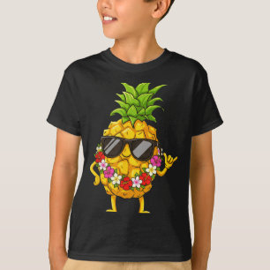 Aloha Hawaiian Cute Ne Shaka Hibiscus Kids Girls T-Shirt
