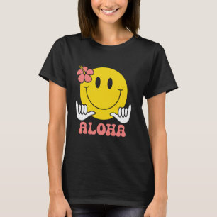 Aloha Hawaiian Cute Smile Face Shaka Hibiscus Kids T-Shirt