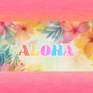 Aloha Hawaiian Floral Watercolor Apron