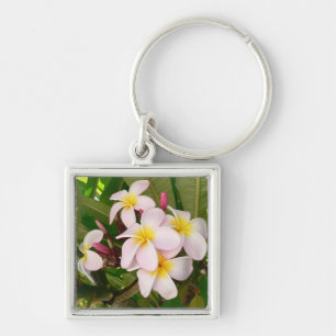 Aloha Hawaiian Frangipani Blossoms Bridal Shower Keychain