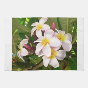 Aloha Hawaiian Frangipani Blossoms Bridal Shower Kitchen Towel