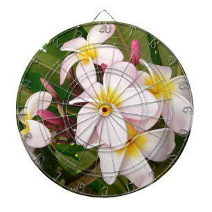 Aloha Hawaiian Frangipani Blossoms Plumerias Dartboard