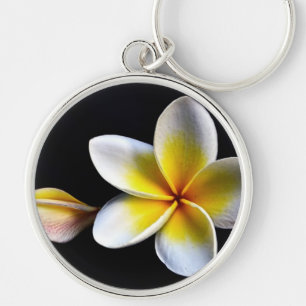 Aloha Hawaiian Frangipani Blossoms Plumerias Keychain