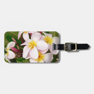 Aloha Hawaiian Frangipani Blossoms Plumerias Luggage Tag