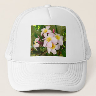 Aloha Hawaiian Frangipani Blossoms Plumerias Trucker Hat