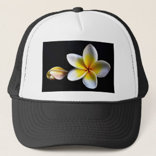 Aloha Hawaiian Frangipani Blossoms Plumerias Trucker Hat