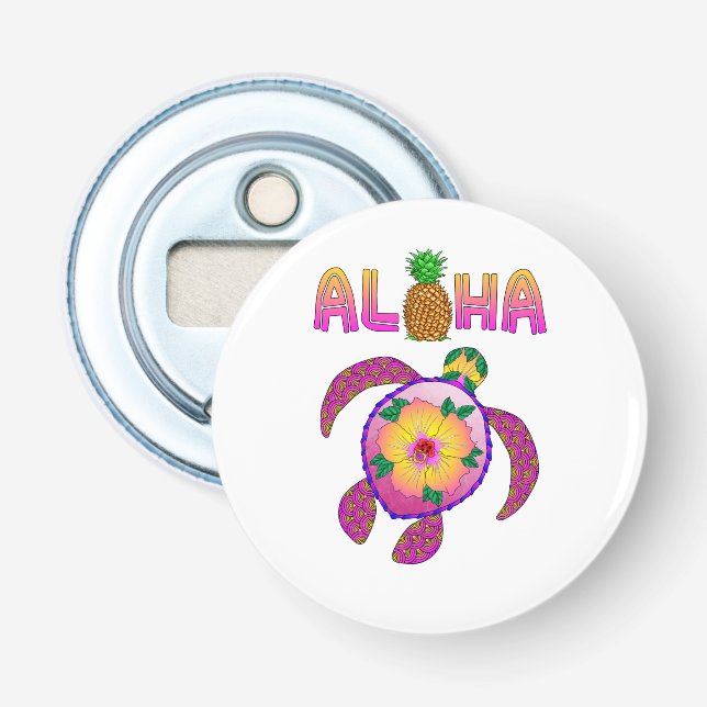 Aloha Hawaiian Honu Turtle Bottle Opener (Front)