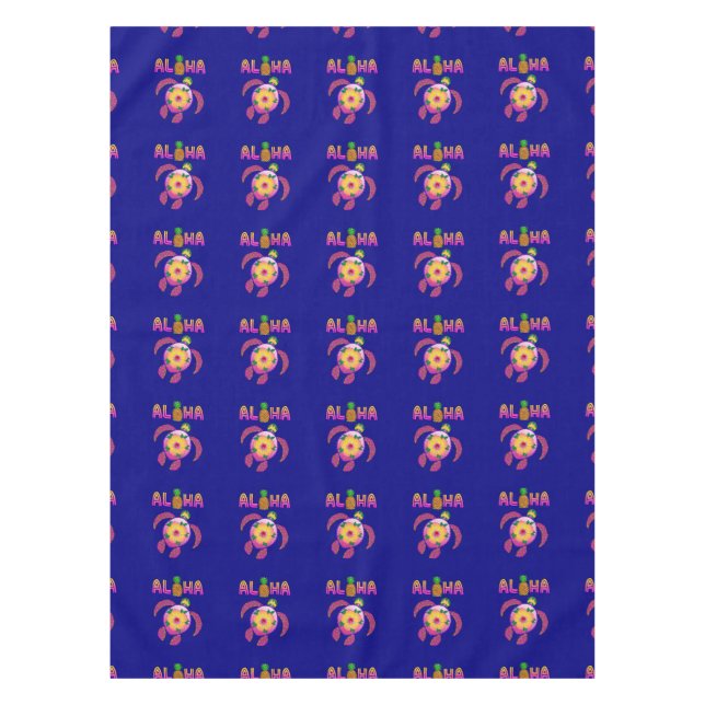 Aloha Hawaiian Honu Turtle Tablecloth (Front)