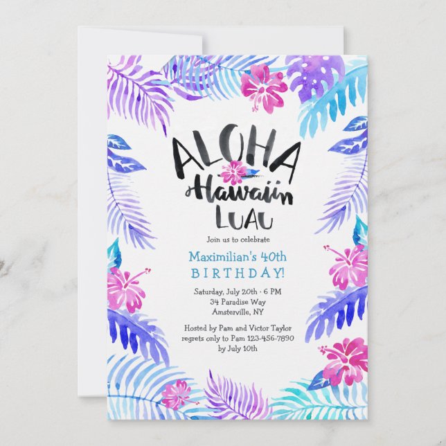 Aloha Hawaiian Invitation (Devant)
