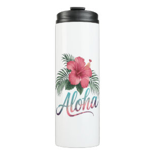 Aloha Hawaiian Islands Hawaii Hibiscus Flower Thermal Tumbler