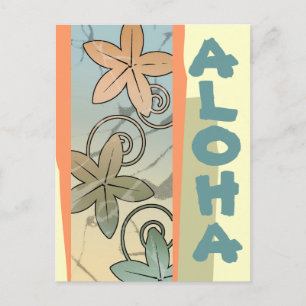 Aloha Hawaiian Luau Baby Announcement Postcard
