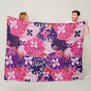 Aloha Hawaiian pattern print Fleece Blanket