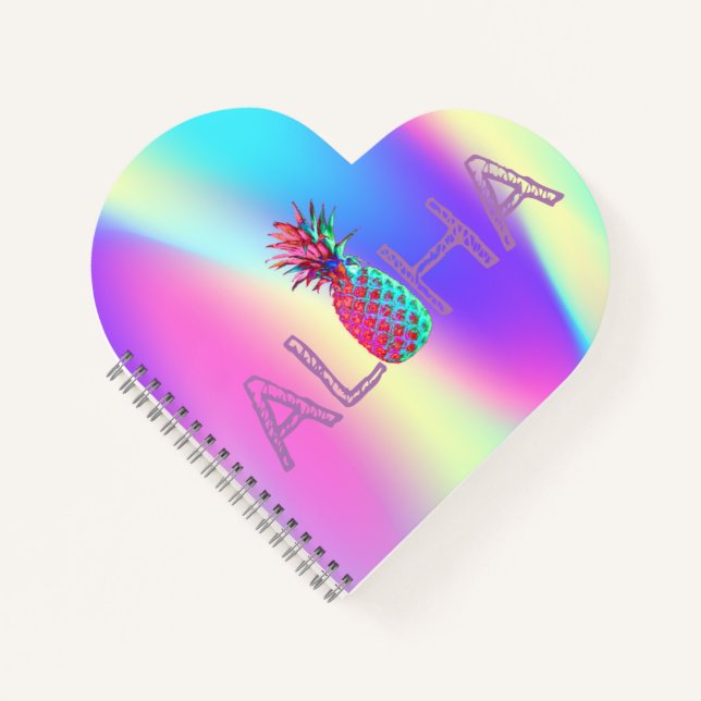 Aloha Hawaiian Pineapple Holographic Notebook (Front)