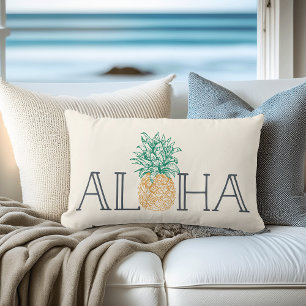Aloha Hawaiian Pineapple Lumbar Pillow