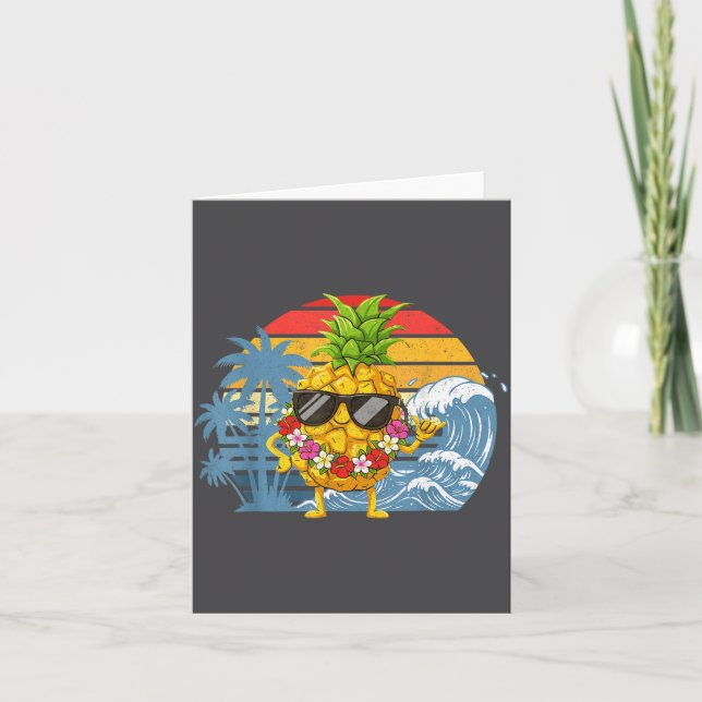 Aloha Hawaiian Pineapple Sign Hawaii Shaka Joke Card (Front)