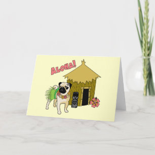 Aloha! Hawaiian Pug Greeting Cards