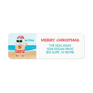 Aloha Hawaiian Santa Beach Christmas Address