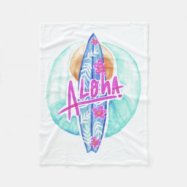 Aloha Hawaiian Surfer fleece blankets (Front)