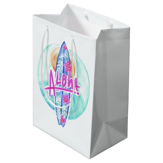Aloha Hawaiian Surfer gift bag (Back Angled)