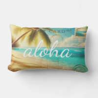 Aloha Hawaiian Vintage Postcard Tropical Palm Tree