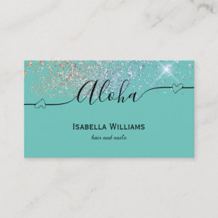 Aloha heart beauty salon business  card