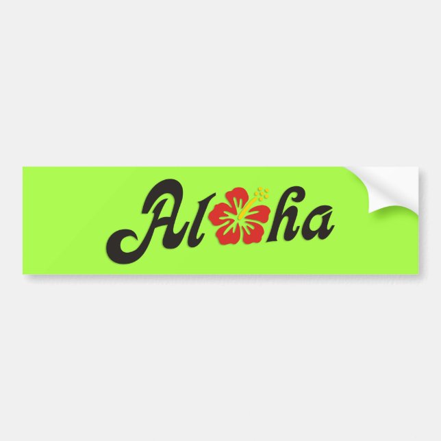 Aloha Hibiscus - flat Hawaii design + your ideas Bumper Sticker (Front)