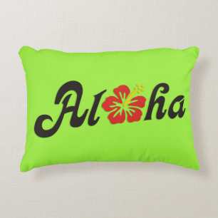 Aloha Hibiscus - flat Hawaii design + your ideas Decorative Pillow