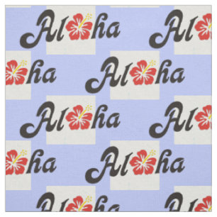 Aloha Hibiscus - flat Hawaii design + your ideas Fabric