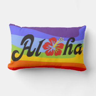 Aloha Hibiscus - flat Hawaii design + your ideas Lumbar Pillow