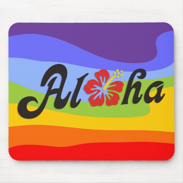 Aloha Hibiscus - flat Hawaii design + your ideas Mouse Pad (Front)