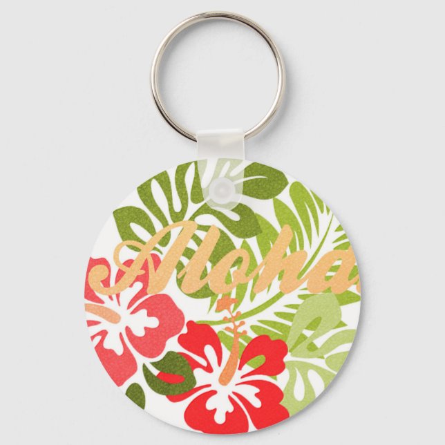 Aloha Hibiscus Keychain (Front)