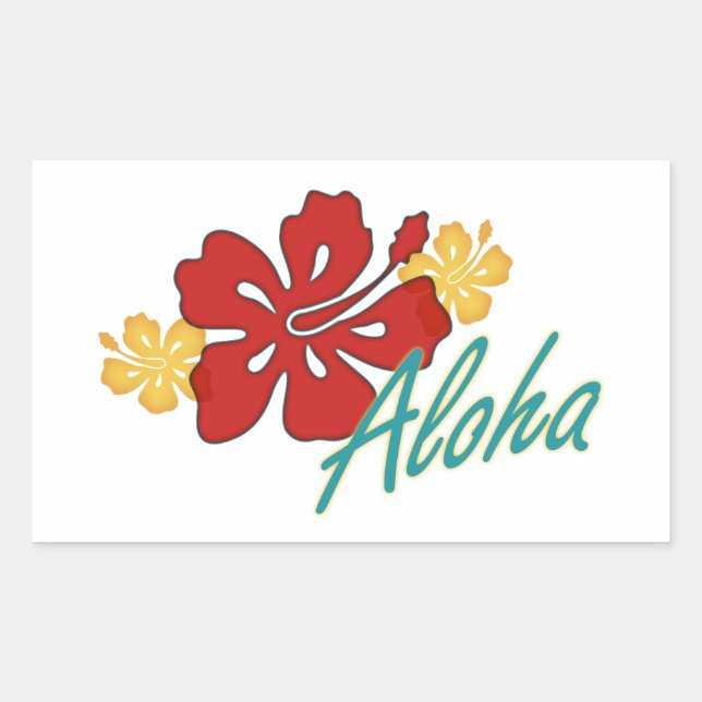 Aloha Hibiscus Sticker (Front)