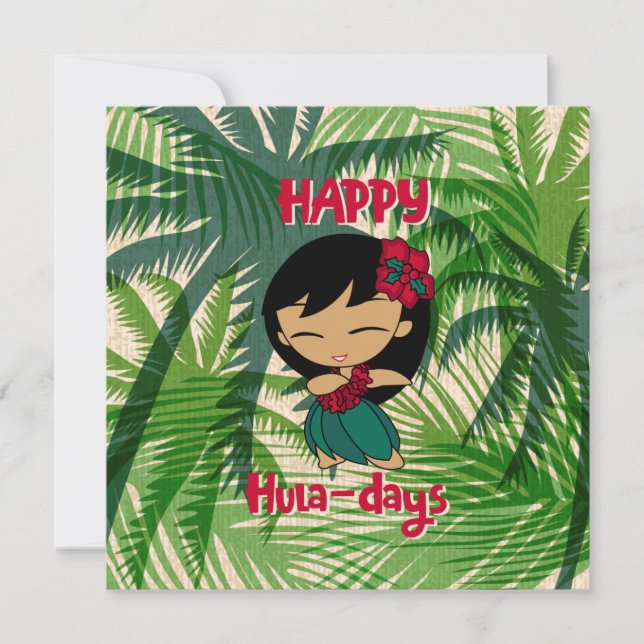Aloha Honeys Christmas Holiday Hula Girl Palms (Front)