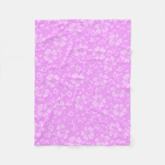 Aloha Honeys Coordinate Hawaiian Hibiscus Fleece Blanket (Front)
