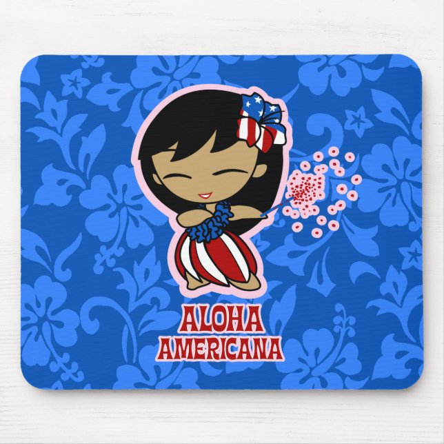 Aloha Honeys Firecracker Hula Girl Mousepads (Front)