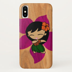Aloha Honeys Hawaiian Hula Girl Faux Wood Violet Case-Mate iPhone Case