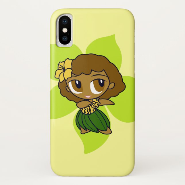 Aloha Honeys Hawaiian Lime Hibiscus Hula Girl Case-Mate iPhone Case (Back)
