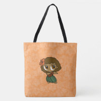 Aloha Honeys Hawaiian Orange Hula Girl Beach Bag
