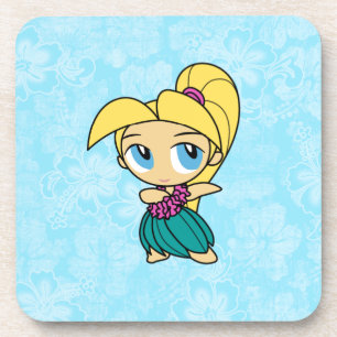 Aloha Honeys Hula Girl Hibiscus Dessous de verre