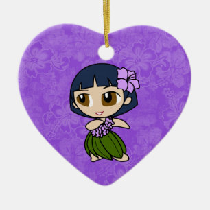 Aloha Honeys Hula Girl Hibiscus Ornements